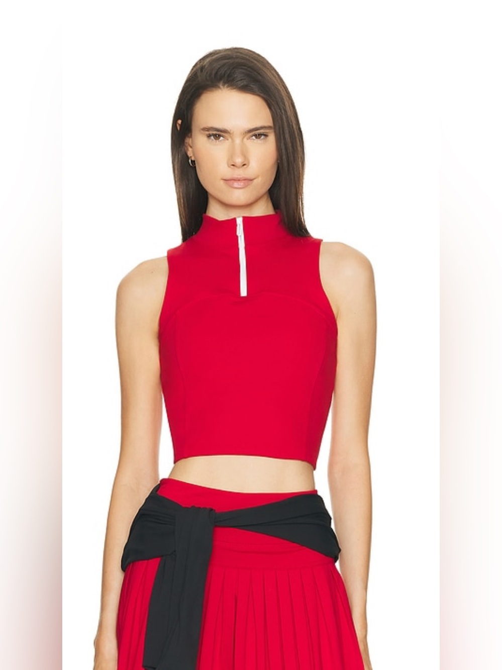 Gold Hinge Day To Night Quarter Zip Top in Ruby